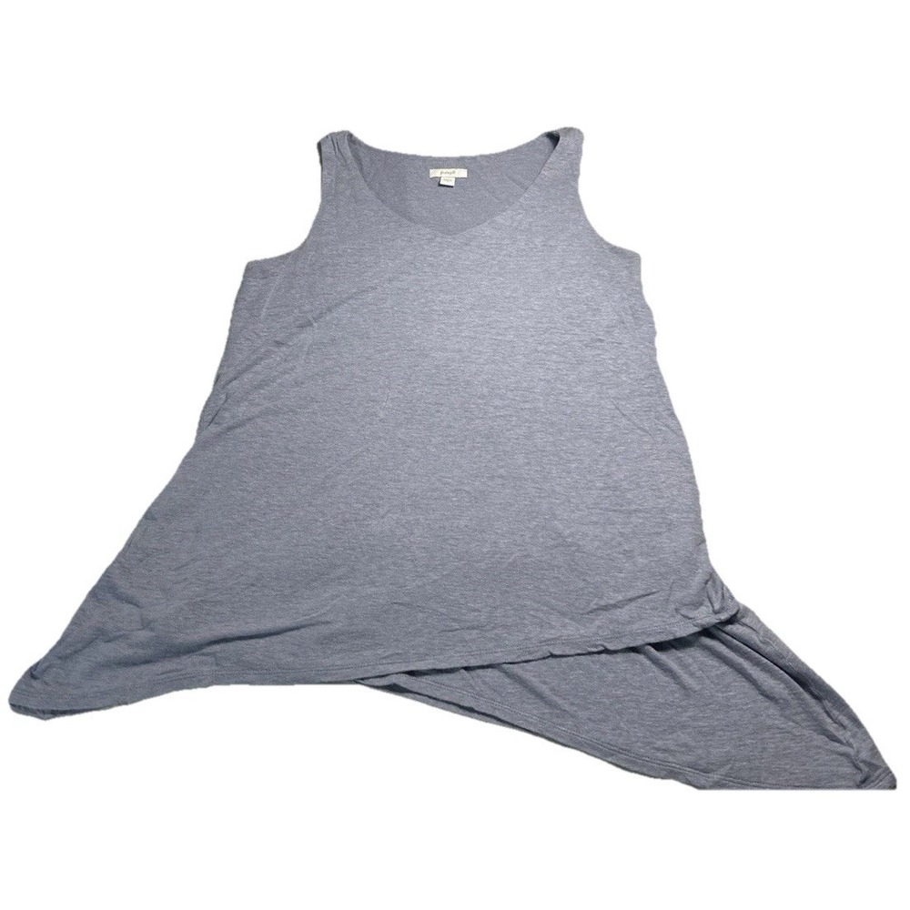 J. Jill PureJill Womens Tank Top Blue Linen Rayon Double Layer V Neck Size S(170
